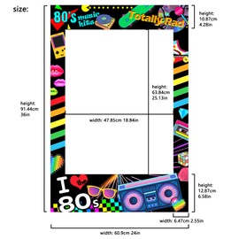 Musykrafties I love 80s Photo Booth Frame Photobooth Props Backdrop Pre-cut 36x24inch