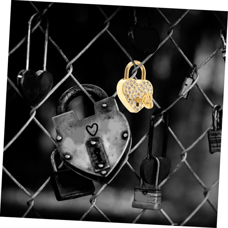Angoily Security Padlock Outdoor Heart Padlock for Couples Love Lock