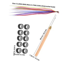 Baluue Colors Hair Feathered Extension Kit Crochet Hook and Beads for Easy Application Versatile Styling for Cosplay Parties and Everyday Use