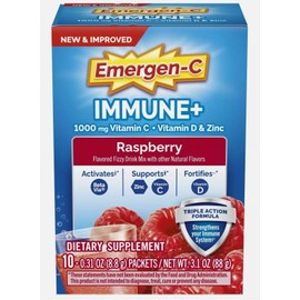 Emergen-C TWO Emergen-C Immune+ Support Powder 1000mg Raspberry 10 pk 9/25