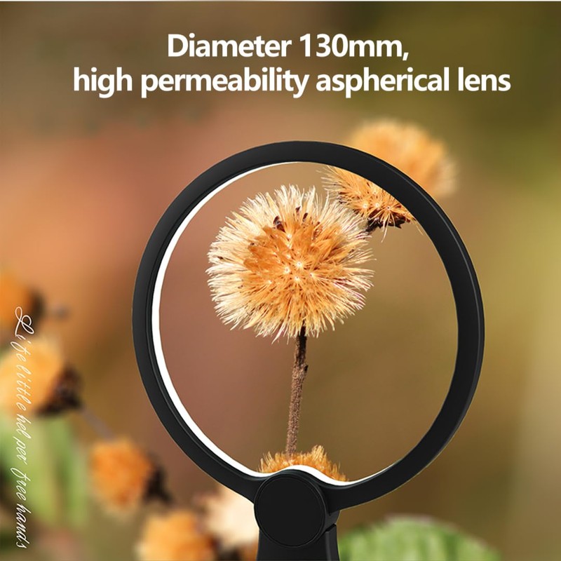 5X Large Hands Free Magnifying Glass for Reading, Flexible Gooseneck