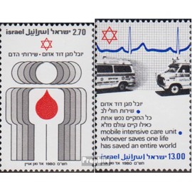 Prophila Collection Israel 819x-820x (Complete Edition) 1980 Red Star of David (Stamps for Collectors) Road Traffic