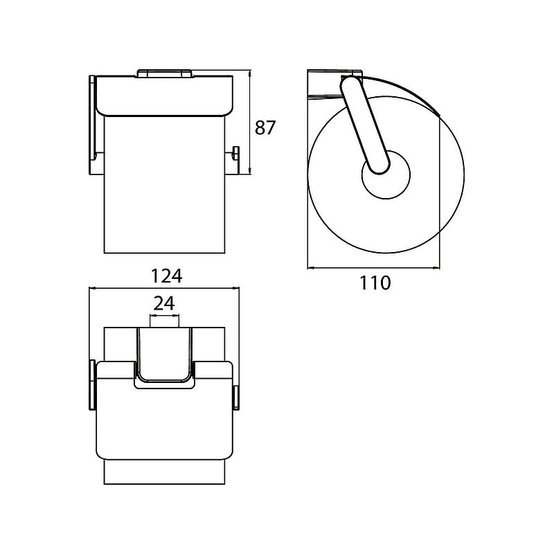 EMCO Trend Toilet Roll Holder with Lid and Handle, Elegant
