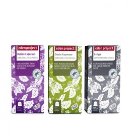 THE EDEN PROJECT 30 Italian Mixed Selection Pack - 100% Arabica Coffee Pods - Compatible with Nespresso Original coffee machines - Climate Neutral - 3 x 10 packs of Home Compostable Capsules