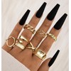Florideco 10 PCS Chunky Gold Rings for Women Non Tarnish