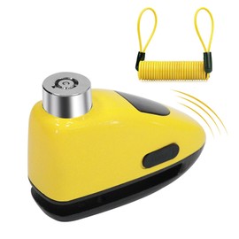 OIUINMMH Candado para Motocicleta y Bicicleta, Aprueba de agua Candado con Alarma de 110 dB y Cable de Alerta de 1.5 m, para Motocicleta Bicicleta etc Vehículos con Llanta de Disco (amarillo limon)