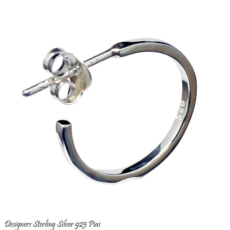 [Blue Gems] 片耳 Single Silver Earrings Hoop Simple; amthks –