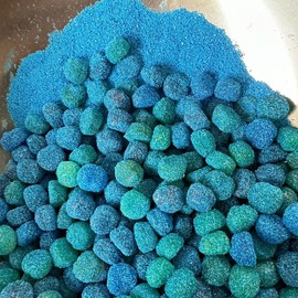 Blue Raspberry Gummy Sour Buttons Candy (Assorted Flavour) chewy Mini Wax - Pound: 8oz