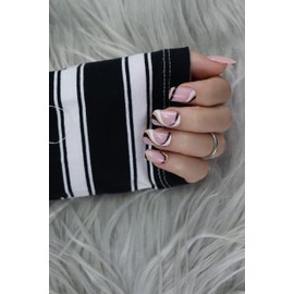 Press-On Manicure, Nail Kit, Short Press-On Nails, Includes Alcohol Pad, Mini File, Cuticle Stick, Nail Glue and 24 Fake Nails