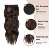 VRBEATTER Long Wavy Clip in Hair Extensions for Women Balayage