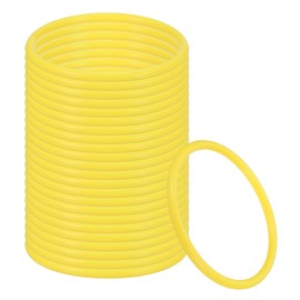 PATIKIL 4.3 Inch Plastic Ring-Toss Rings for Bottles, 24 Pack Carnival Rings Plastic Hoops for Speed and Agility Practice Outdoor Party Favor, Yellow