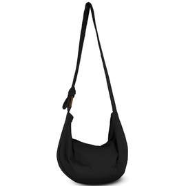 YOUR COZY Women's Crossbody Handbags Hippie bag Boho Hobo Bags for Women Shoulder Sling Bag Hippie Tote Bag Handmade Cotton Hippie Purse with Adjustable Strap (Black)