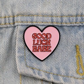 Good Luck, Babe! Enamel Pin - Chappell Roan Song Inspired Heart Lesbian Sapphic