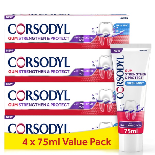 Corsodyl Gum Strengthen & Protect Toothpaste with Hyaluronic Acid, Fresh