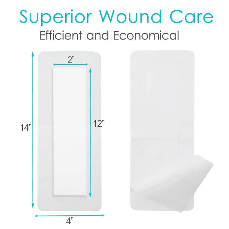 10 Pcs Waterproof Adhesive Island Dressing 4"x14" for Post Knee