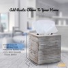 Rustic White Barnwood Tissue Box Cover: Tissue Cube Box Includes