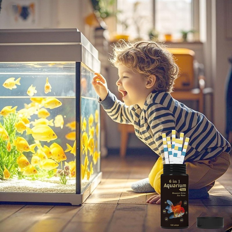 Fontee 6 in 1 Aquarium Teststreifen, 100 Stück, Aquarium Test