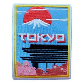 Tokyo Japan Patch (3.5") Embroidered Iron on Sew on Patch Japanese Travel Souvenir Emblem Perfect for Backpacks, Bags, Hats, Jackets, Gift Patches