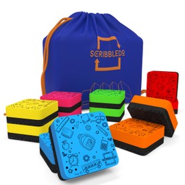 12 Pack Dry Erase Erasers Assorted Colors Magnetic Whiteboard Erasers for Kids and Students - Smudge Free Small Dry Erase Board Erasers for Classroom Home, School and Office