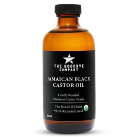 Jamaican Black Castor Oil For Hair Growth - (450 mL) Organic, Cold Pressed, Unrefined Castor Oil in Glass Bottle; 100% Pure Castor Oil for Eyebrow, Eyelash, and Hair Growth (16.9 Ounces)