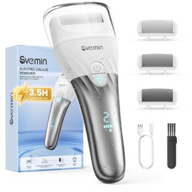 6-in-1 Electric Callus Remover for Feet, Rechargeable Foot File with 2 Speeds & 3 Rollers, IPX4 Waterproof, Pedicure Tool Kit for Dry Dead Skin, Hard & Cracked Heels - Ideal Gift for Men/Women