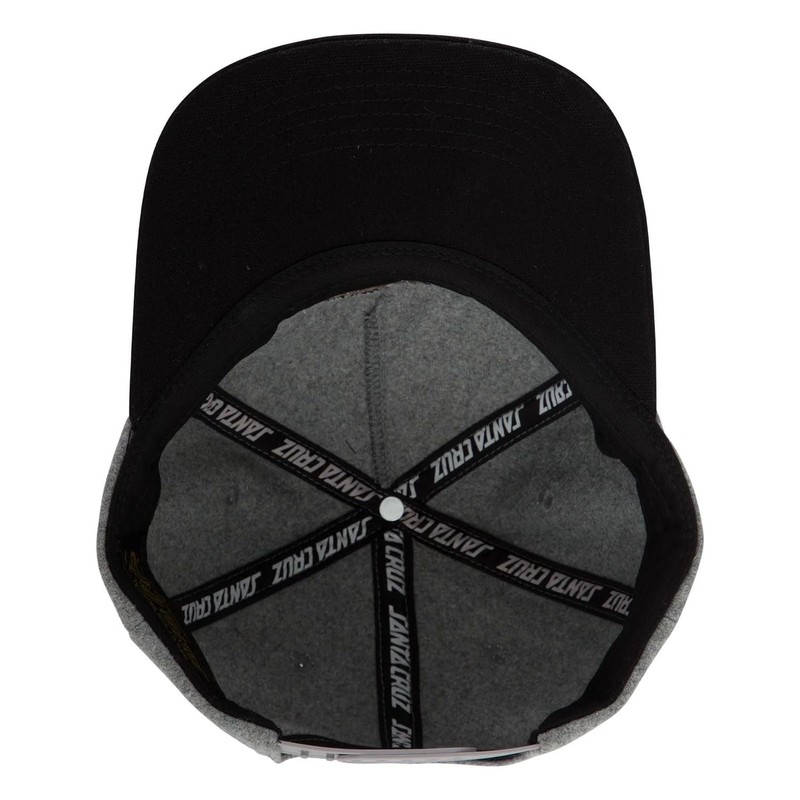 SANTA CRUZ Flame Ringed Dot Snapback Unstructured Hat Black/Grey OS