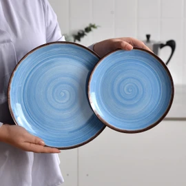Melamine Dinnerware Set, Plates And Bowls Sets for 4, 12PCS Blue Color Dinnerware Sets, Unbreakable Dinnerware Dishwasher Safe BPA Free(Blue)