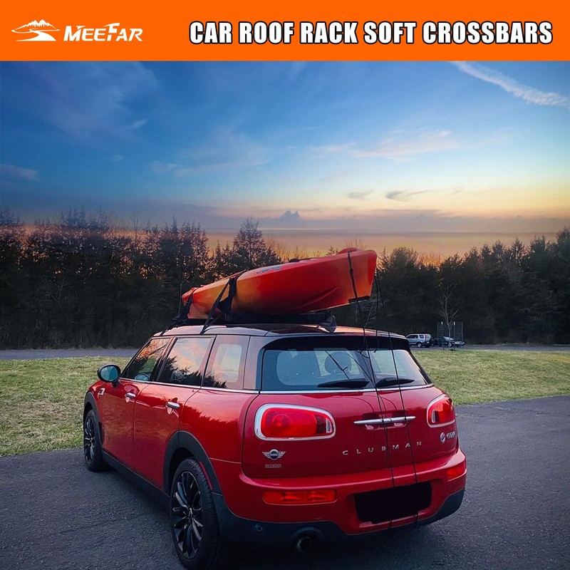 MeeFar Universal Car Soft Roof Rack Pads Luggage Carrier System