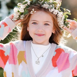 GLIJWELE Horse Gifts for Women Horse Necklace, Silver Initial Heart Necklace Horse Necklaces for Women Women Easter Gifts Women Jewelry Letter Initial Necklace for Women, Brass