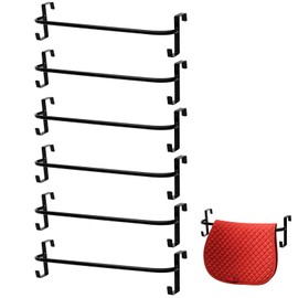 Kritkin 6 Pcs Blanket Rack with Tack Rack 34 inch Portable Horse Saddle Blanket Bar Hanging for Hanging Horse Saddle Blankets Pads, Adjustable Length