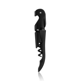 True TrueTap Double Hinged Waiter’s Corkscrew, Matte Black Wine Bottle Opener