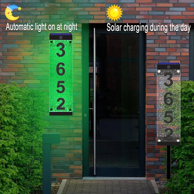 IVWVI Solar House Numbers for Outside, Acrylics Solar Address Sign