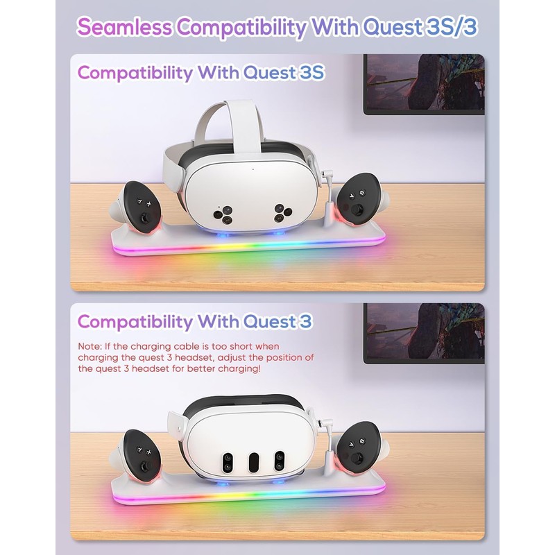 Charging Dock for Meta Quest 3S/3, Kinwin PD 18W Fast