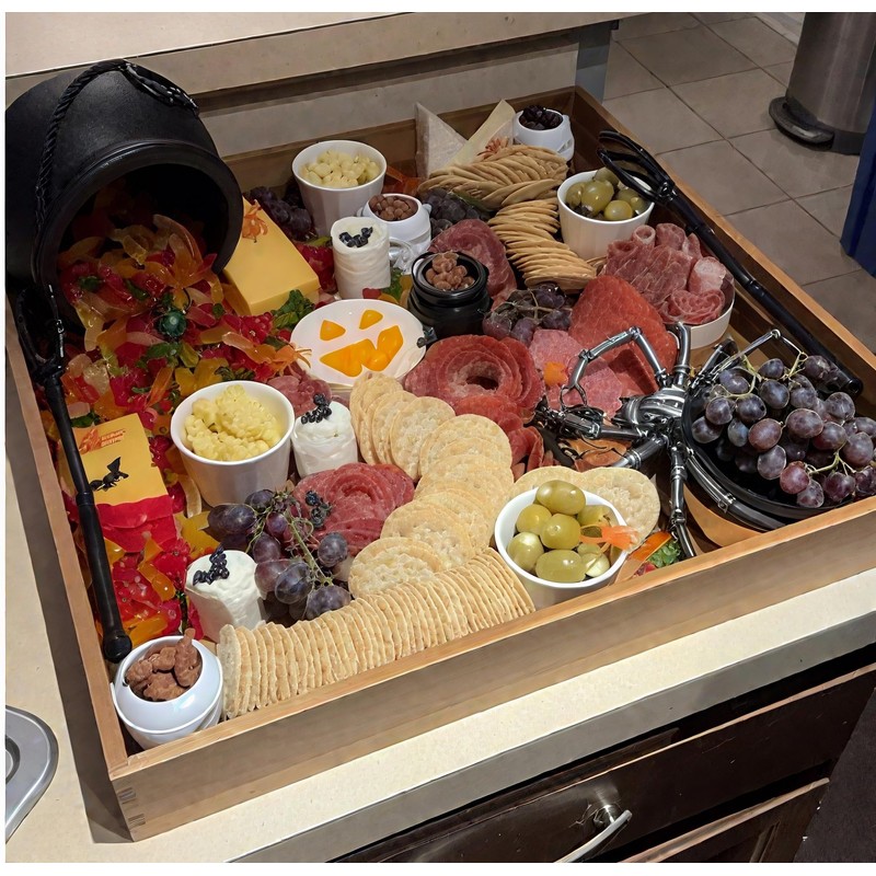 Serving Tray with Handles, 22 inch Large Square Ottoman Tray