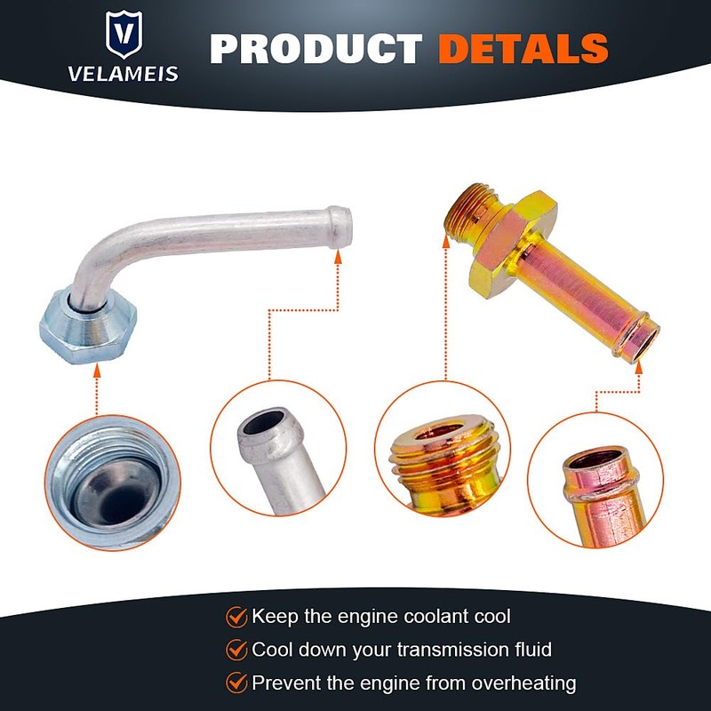 V VELAMEIS Automatic Transmission Engine Coolant Radiator Line Quick Connector