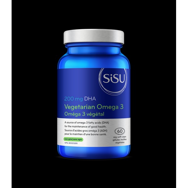 SISU Vegetarian Omega 3 200 mg DHA, 60 Soft Caps