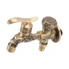 Water Tap 2 Handles 1 Hole Oil Rub Antique Dragon