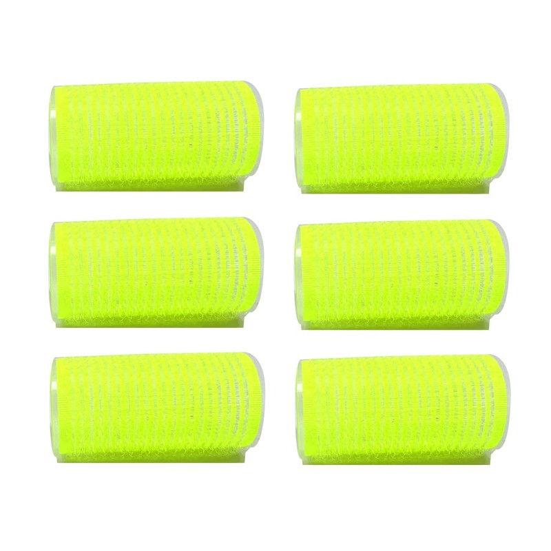6-Pack Self-Grip Hair Rollers, 30mm-32mm (1"-1.2") Volume Curlers, Random Color