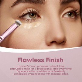LAMORA Concealer Makeup Brush Under Eye - Angled Flat Top Kabuki Nose Contour Brush - Ideal for Concealing Blending Setting Buffing with Powder Liquid Cream Cosmetic - Small Makeup Foundation Brush