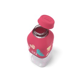 monbento - Kids Girls MB Positive S Rosa Birds Water Bottle - Kids Bottle for School Sports Picnic - Mini Plastic Bottle 330ml Airtight - BPA Free - Pink Bird