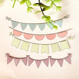4Pcs Triangle Circle Banners Cutting Dies,DIY Scrapbooking Artist Metal Cutting Dies Stencils for DIY Scrapbooking Album Paper Card Decorative Craft Die Cuts Scrapbooking Card Making Accessories