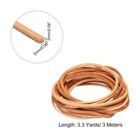 QUARKZMAN 3.3 Metres 2 mm Flat Leather Cord Leather Cord for DIY Craft Projects in Pure Brown