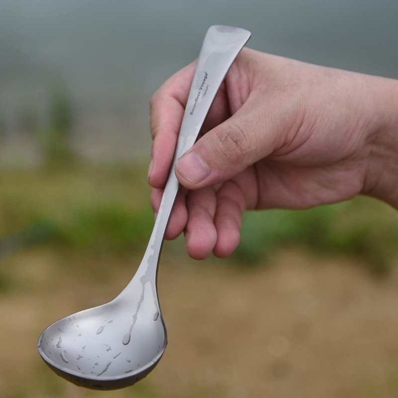 Boundless Voyage Ti1074T Titanium Ladle Spoon Soup Ladle with Integrated