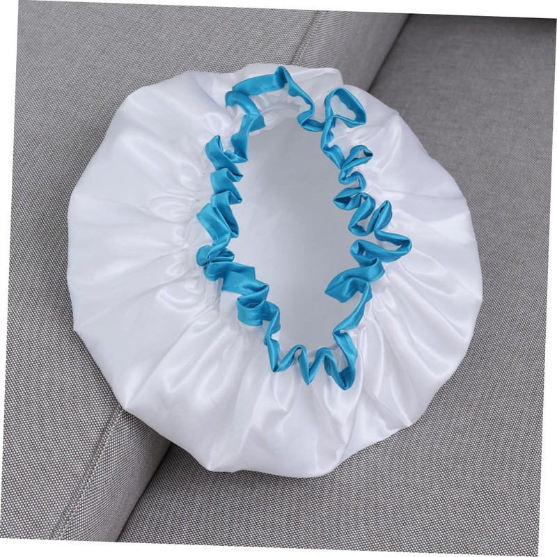 Baluue Waterproof Hair Cap for Women Double Layer Peva Elastic