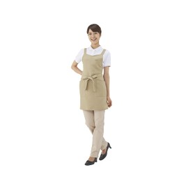 KOEI MX70 Women's X-Shaped Chest Apron, Length 27.6 inches (70 cm), Flame Retardant, Anti-Static, Glossy, Flame Resistant, Hides Buttocks, Stylish, Charcoal