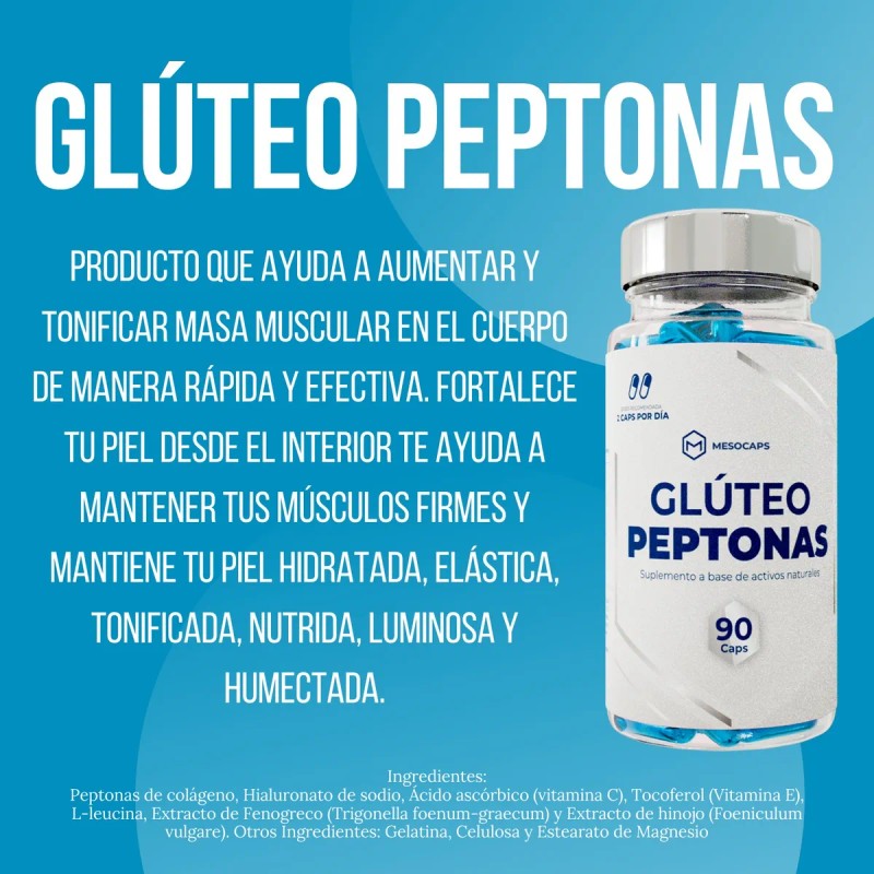 Kit Glteo Peptonas Reductor Abdominal 90 Cpsulas Cu Sin Sabor