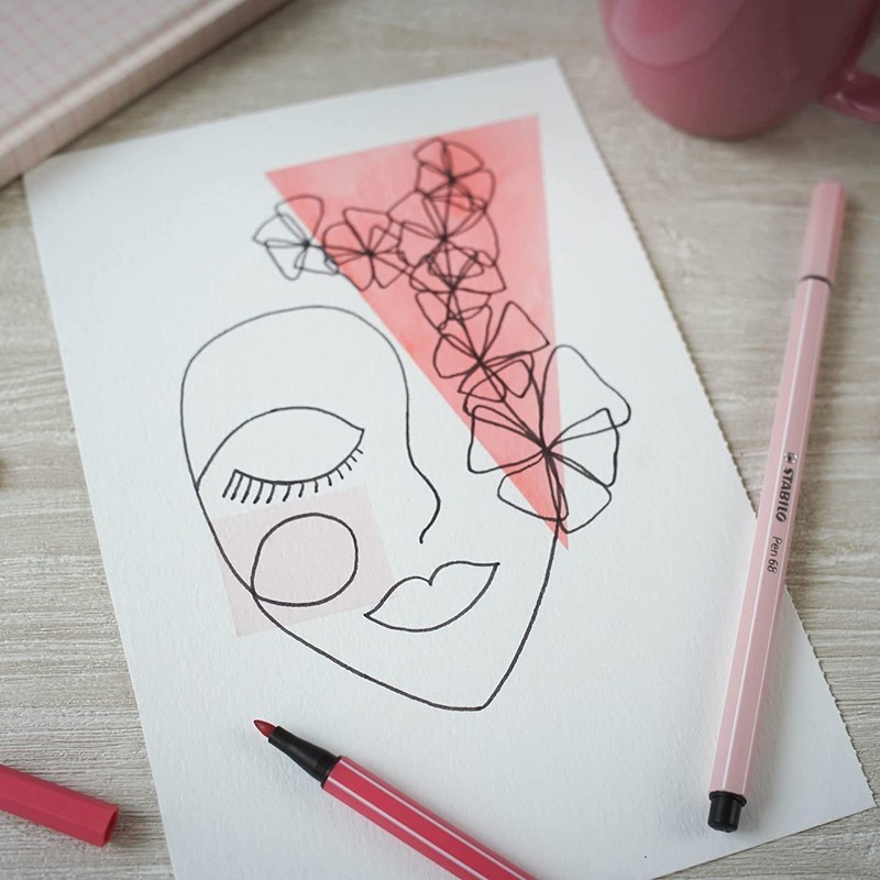 STABILO Pack of 3 Felt Tip Pens Pen 68 Medium