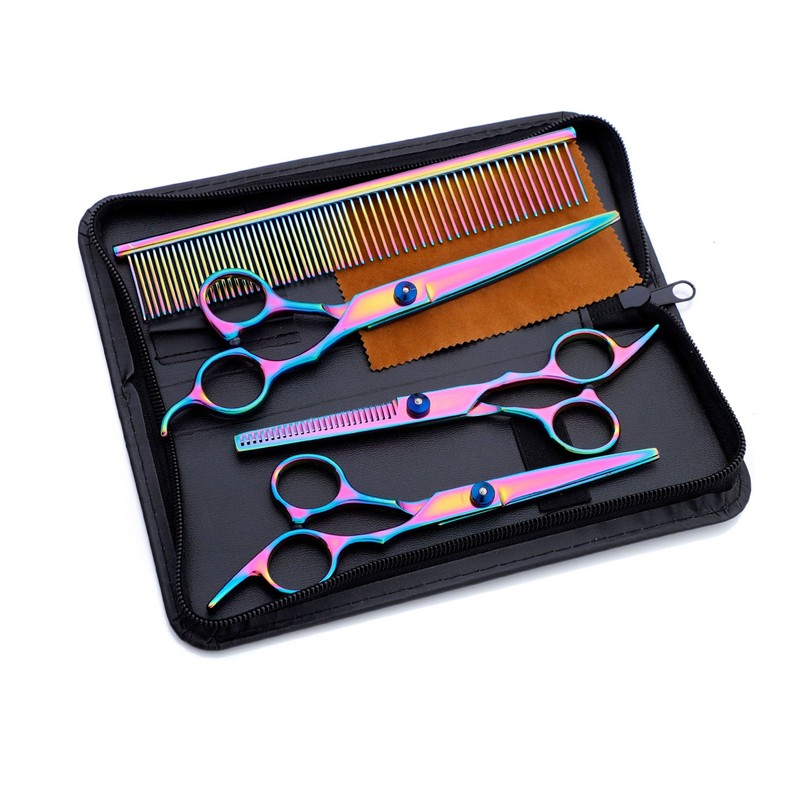 Pet Hair Scissors Professional Stainless Steel Trimming Colorful Safety Pet