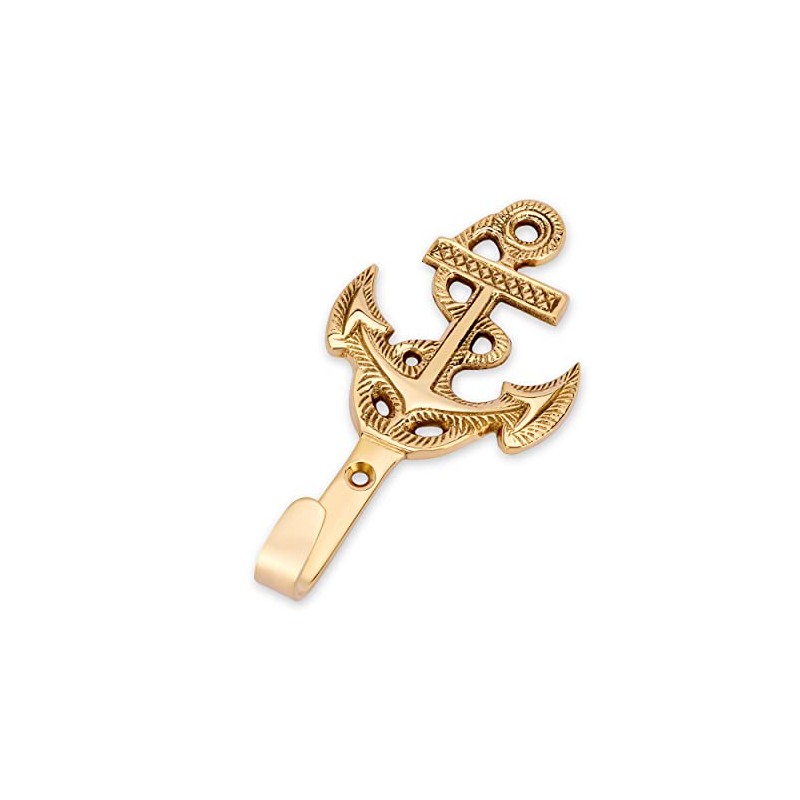 NKlaus 6.5 x 14 cm Hook Anchor Brass Gold Wall