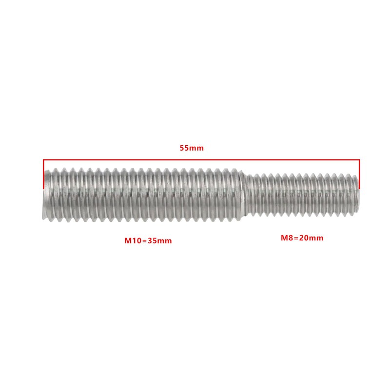 Create idea M8x20 to M10x35 Double End Threaded Bolt Adapter